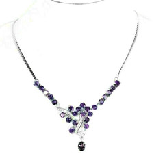 Silver Necklace Amethyst
