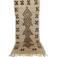 Vintage Moroccan Azilal Rug Handmade Geometric Carpet Berber Tribal Area Wool