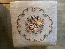 Vintage floral  tapestry footstool