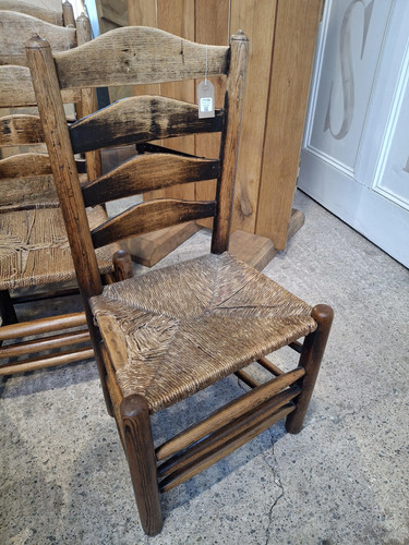Vintage rush seated chair - rush,