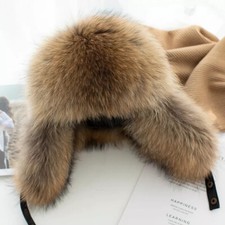 Women Real Fox Fur Hat Russian