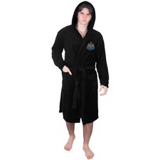 Newcastle United Mens Dressing Gown Robe Hooded Fleece OFFICIAL Football Gift