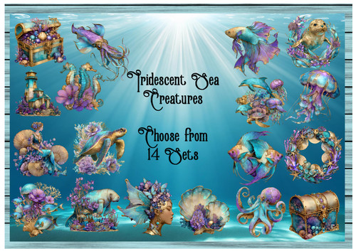 Iridescent sea creatures 1 - sea, x