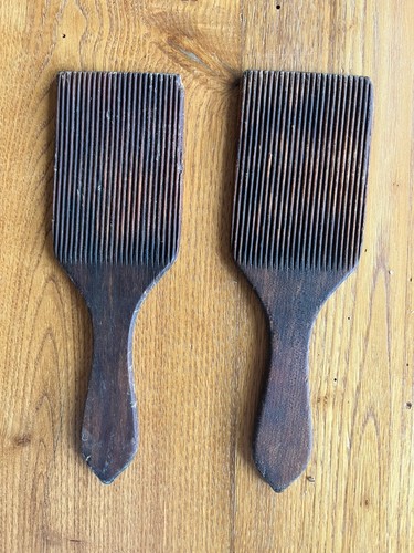 Pair antique wooden butter - pair,