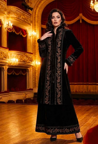 East black velvet embroidered - east,