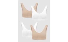 Rhonda Shear Seamless Ahh Bra 4 Pack White & Nude Size Small