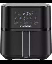 Chefman 5.7L Air Fryer, Touch Controls with 4 Presets, Compact Air Fryer 