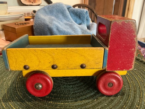 Vintage wooden toy flat - wooden,