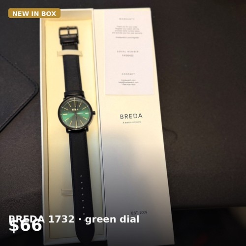 Breda 1732 watch green - breda, dial