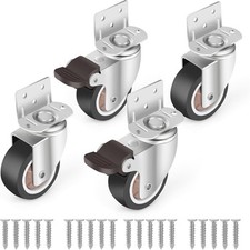 4x Heavy Duty TPR+Metal Swivel Castor Wheels with Brake Furniture Trolley 110kg