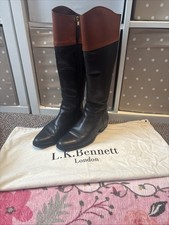 LK Bennett Black Tan Leather