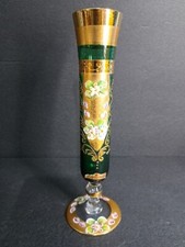 Green Bud Vase Victorian Glass