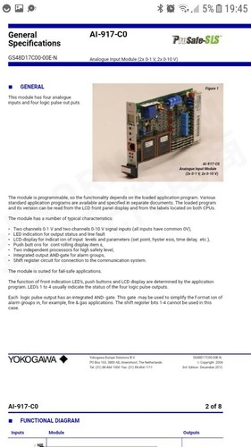 Yokogawa prosafe sls 917 - sls, ai-917