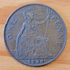 1934 King George V Penny 1d