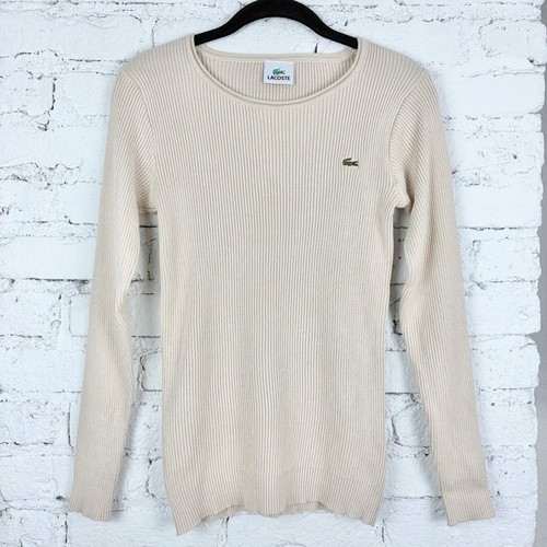 Lacoste cream ribbed - cream,
