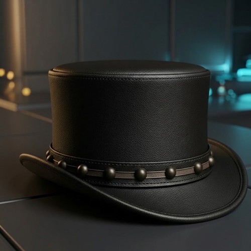 Black leather steampunk - leather, top