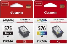 Genuine Canon PG 575 XL CL 576 XL 2-Pack Black Colour Inks Pixma TR4750i TS3550i