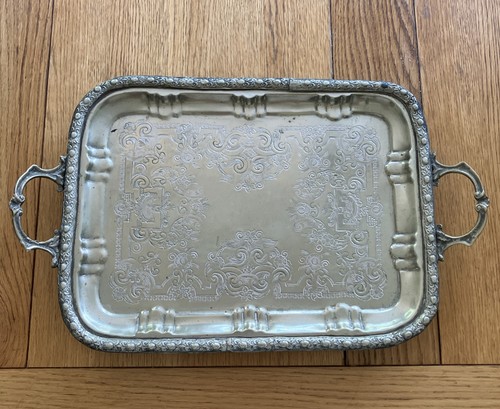 Silver plated ornate tray - plated,
