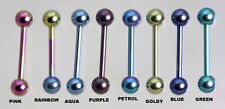 Titanium mini  Barbell  Anodised  Bars      1.2mm Thread  x 6-8-10-12 mm