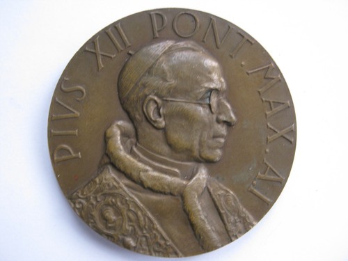 Pope pius xii large bronze - pope,