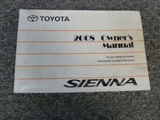 2008 Toyota Sienna Minivan Owner Operator Manual User Guide CE LE XLE Limited