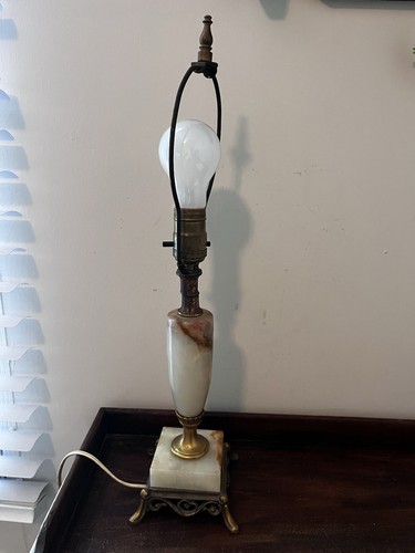 Vintage metal stone lamp - metal,