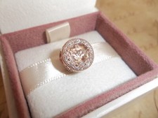 Genuine Pandora Radiant Hearts Sparkling Clear Rose Gold Charm 781725CZ