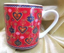 Queens Vermilion Bauble Hearts Fine Bone China Coffee Tea Mug England Christmas