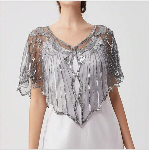Flapper sequin shawl 1920s - flapper,
