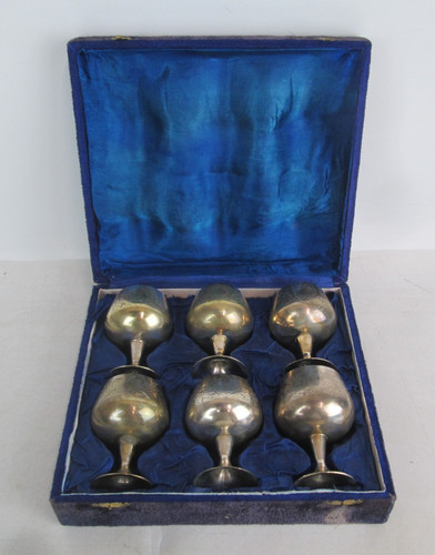Vintage set six white - white, metal