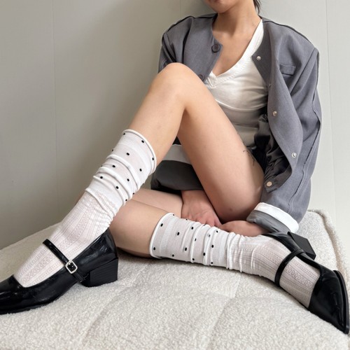 Women white polka dot - white,