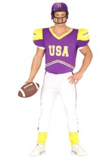 Adult Size USA Mens American Footballer Quarterback Costume HELMET NOT INCLUDED