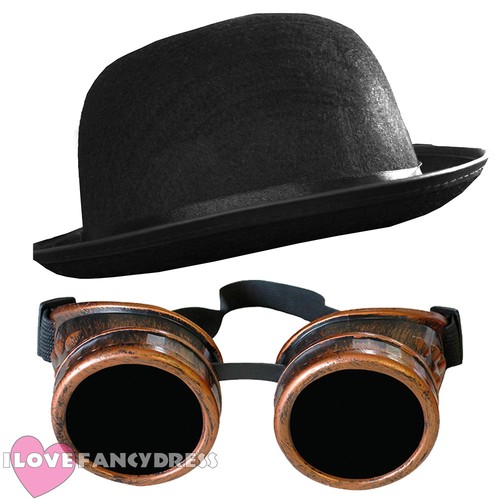 Steampunk bronze goggles - goggles, +