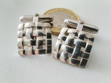 Sterling Silver Cufflinks hallmarked swivel hinged t bar backs