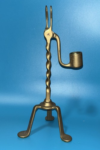 Brass rushlight candle - rushlight, holder