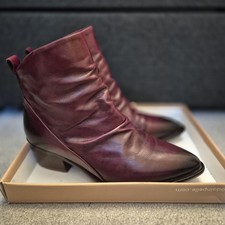 New! Mode In Pelle Ladies Burgundy Ankle Boots - Size 40