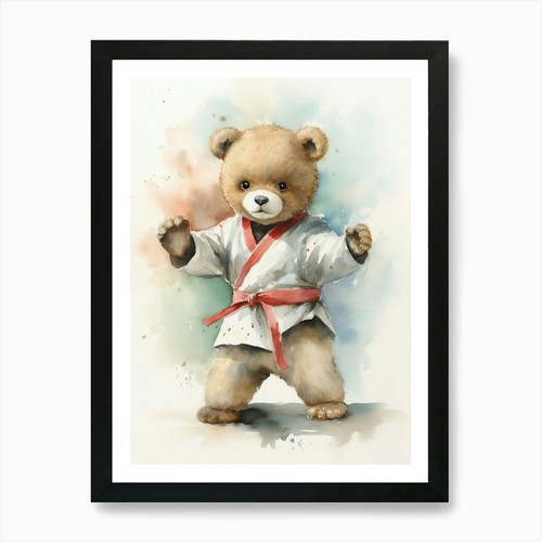 Karate teddy bear painting - bear,
