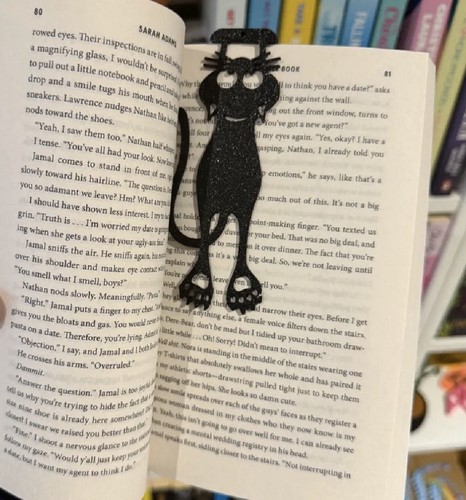 Black cat bookmark for book - for,