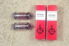 Two, EI-Yugoslavia 12AX7 ECC83, long, smooth plate, match pr #3, Telefunken like