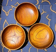 Vintage Wooden Bowls Set of 3