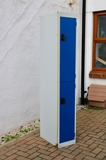 Metal Locker Storage Lockable 2-Door Metal Locker 180x30x50cm (6+ total) Blue