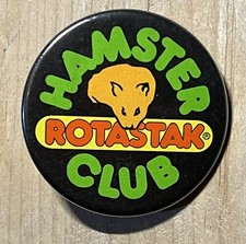 Hamster Club Rotastak. Pin Badge Button. Vintage. 38mm