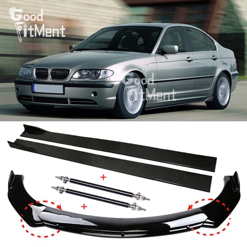 Gloss black front bumper - black,