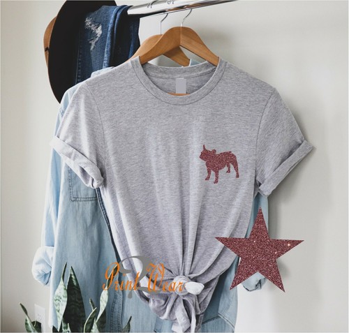 French bulldog glitter print - -,