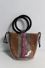 Faith Womens PVC Covered Knitted Bag Handbag- (B120)