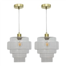 Set of 2 Modern 5 Tier Glass