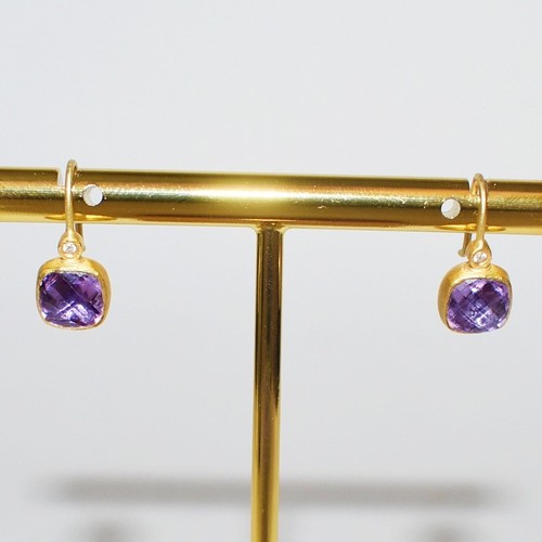 Gold amethyst and diamond - amethyst,