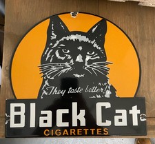 Black Cat Cigarettes Enamel Advertising Sign