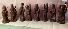 Hand Carved Teak Chinese "The Immortals" From Formosa (Taiwan) 1956 Vtg