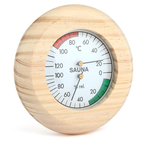 Wood sauna thermometer - wood, and